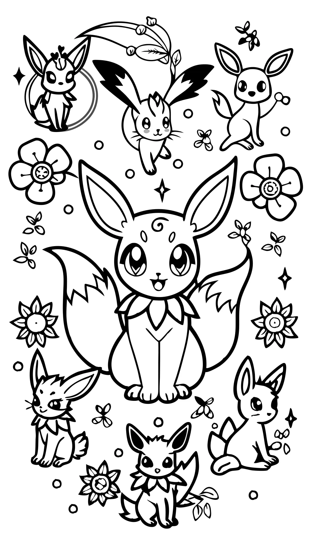 eeveelution coloring page